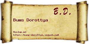 Bums Dorottya névjegykártya